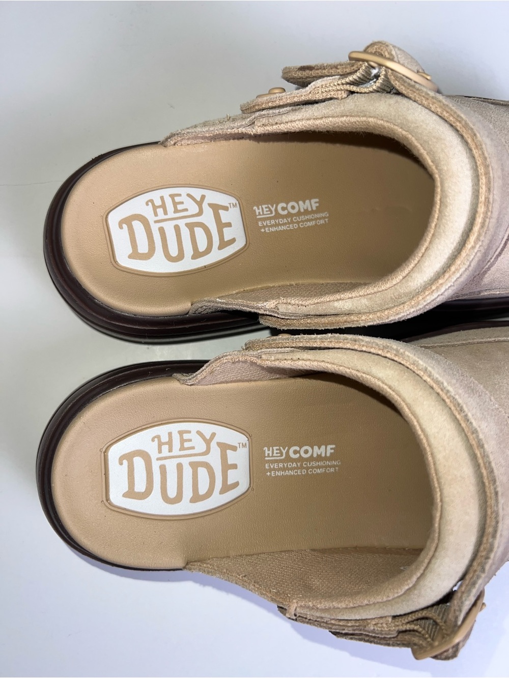 HEY DUDE Suede Austin Lift Clogs-NWOB - Picture 13 of 15